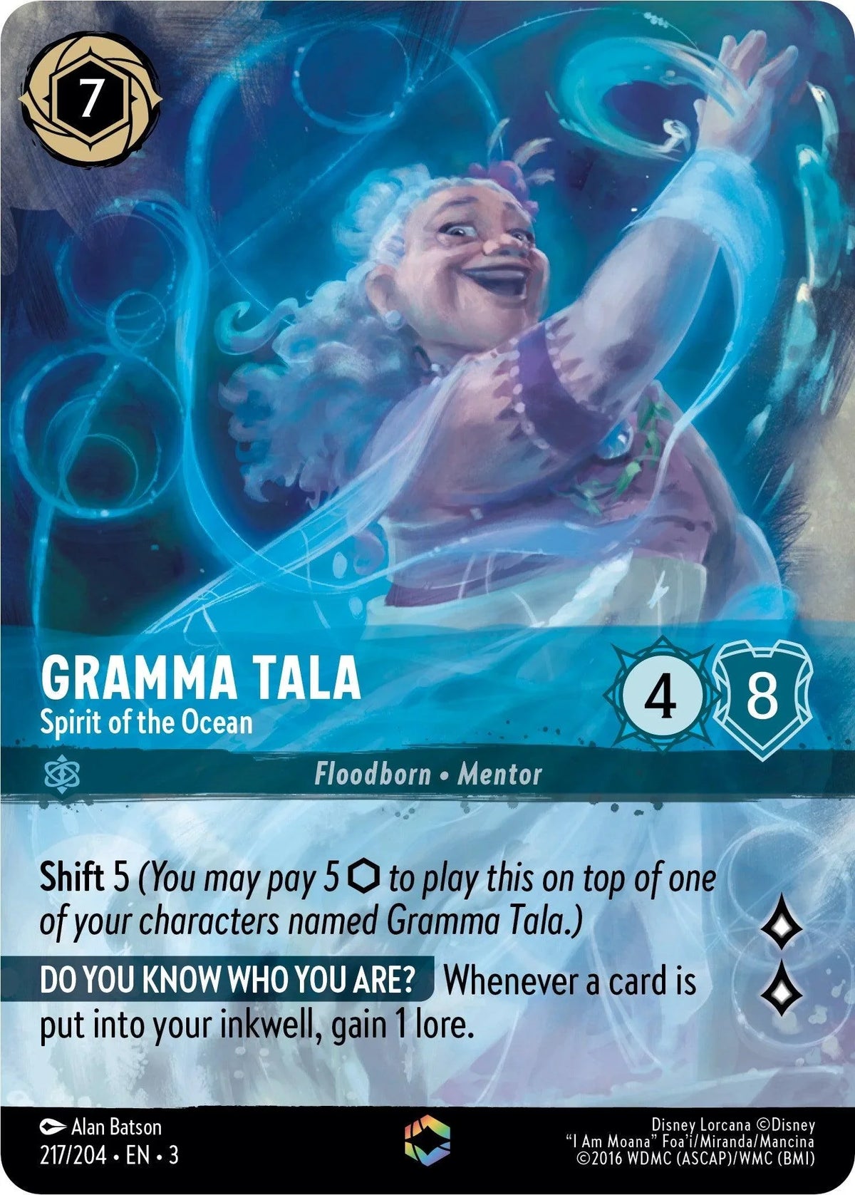  Gramma Tala - Spirit of the Ocean (Enchanted) (217/204) [Into the Inklands] - Trading Card World