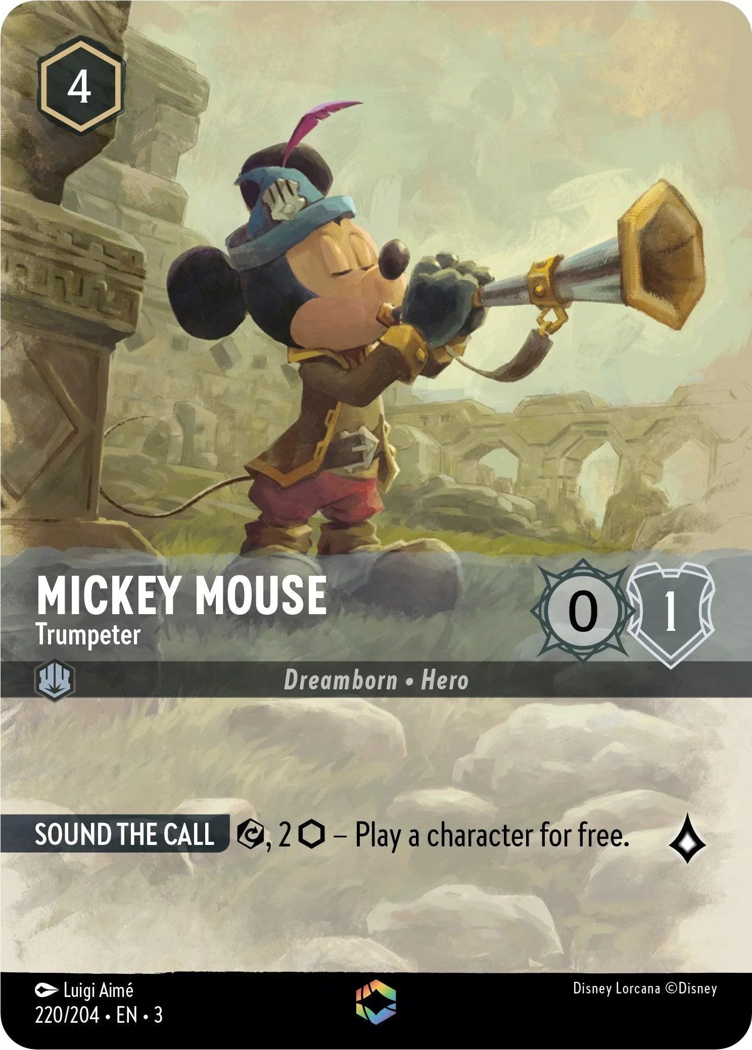  Mickey Mouse -Trumpeter (Enchanted) (220/204) [Into the Inklands] - Trading Card World