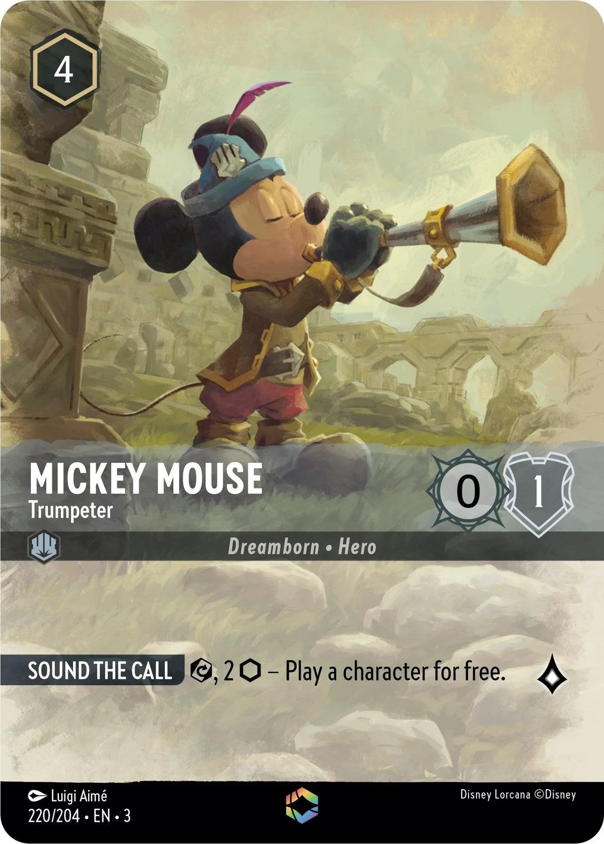  Mickey Mouse -Trumpeter (Enchanted) (220/204) [Into the Inklands] - Trading Card World