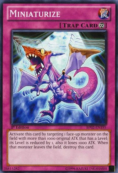 1st Edition, Battle Pack 2: War of the Giants, Continuous Trap, Mosaic Rare, Trap, Unlimited Miniaturize [BP02-EN195] Mosaic Rare - Trading Card World