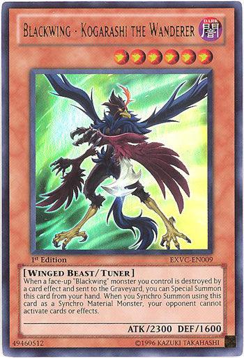 1st Edition, Dark, Extreme Victory, Tuner Monster, Ultra Rare, Unlimited, Winged Beast Blackwing - Kogarashi the Wanderer [EXVC-EN009] Ultra Rare - Trading Card World