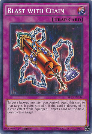 1st Edition, Battle Pack 3: Monster League, Common, Normal Trap, Trap Blast with Chain [BP03-EN194] Common - Trading Card World