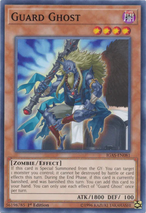 1st Edition, Common, Dark, Effect Monster, Ignition Assault, Unlimited, Zombie Guard Ghost [IGAS-EN081] Common - Trading Card World