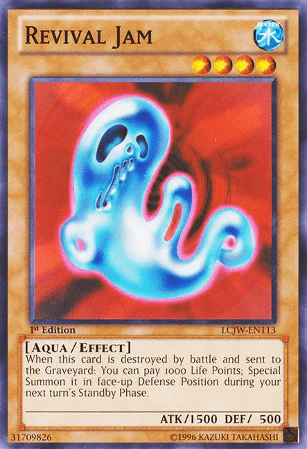 1st Edition, Aqua, Common, Effect Monster, Legendary Collection 4: Joey's World, Water Revival Jam [LCJW-EN113] Common - Trading Card World
