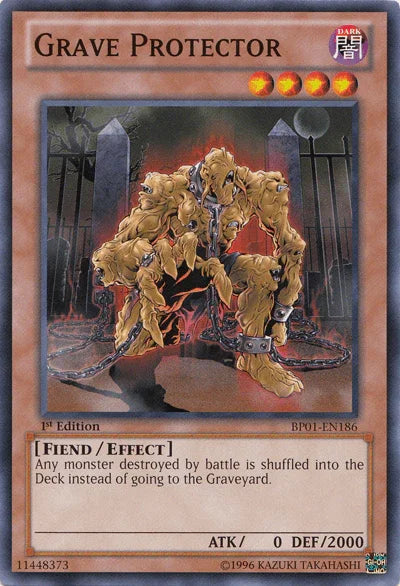 1st Edition, Battle Pack: Epic Dawn, Common, Dark, Effect Monster, Fiend, Unlimited Grave Protector [BP01-EN186] Common - Trading Card World