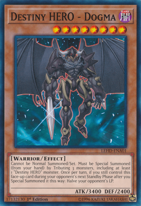1st Edition, Common, Dark, Effect Monster, Legendary Hero Decks, Warrior Destiny Hero - Dogma [LEHD-ENA01] Common - Trading Card World