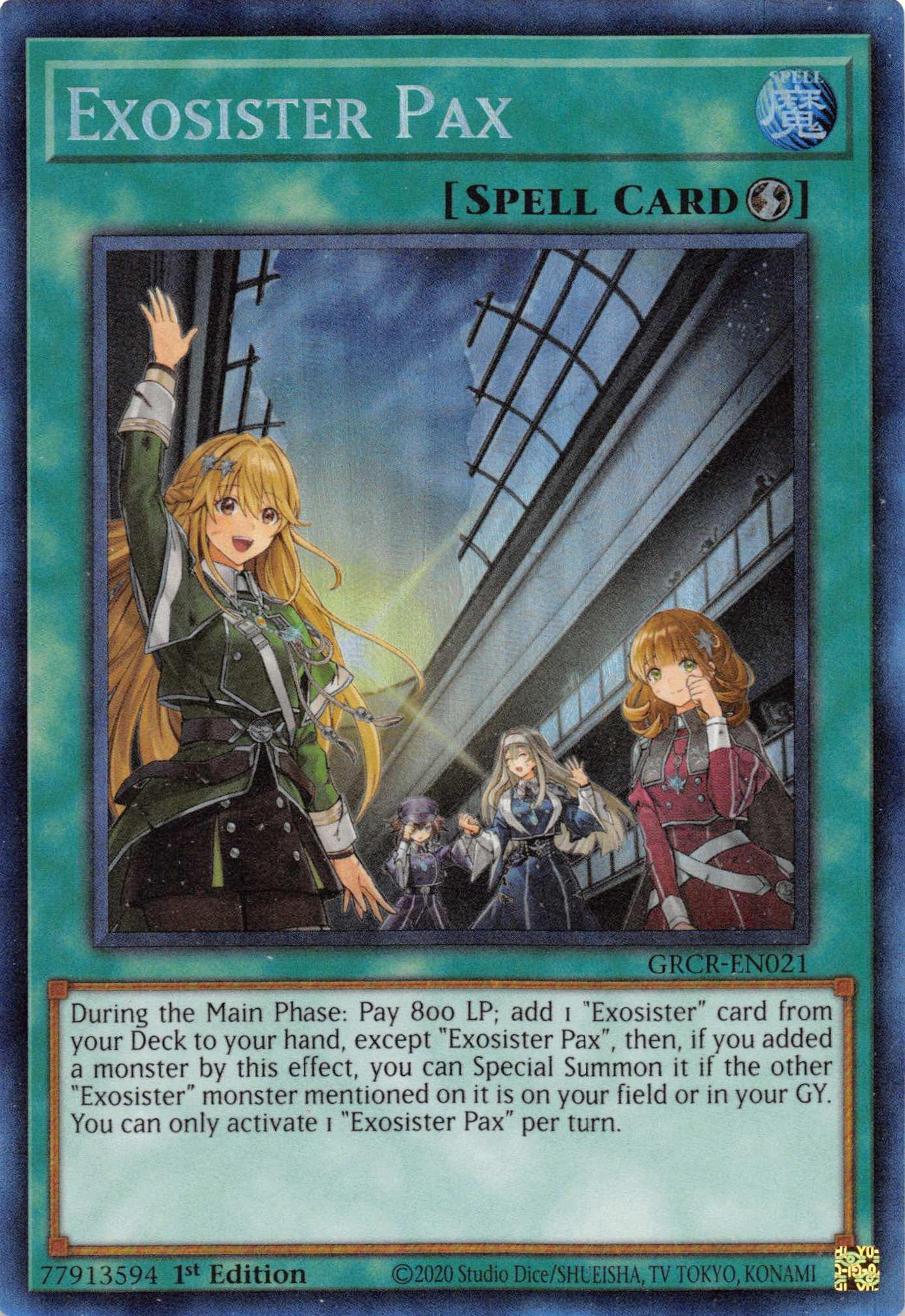 1st Edition, Collector's Rare, Quick-Play Spell, Spell, The Grand Creators Exosister Pax [GRCR-EN021] Collector's Rare - Trading Card World