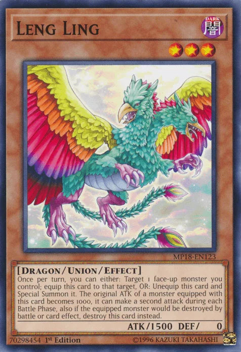 1st Edition, 2018 Mega-Tins Mega Pack, Common, Dark, Dragon, Union/Effect Monster Leng Ling [MP18-EN123] Common - Trading Card World