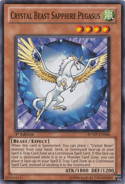 1st Edition, Beast, Common, Effect Monster, Ra Yellow Mega Pack, Unlimited, Wind Crystal Beast Sapphire Pegasus [RYMP-EN046] Common - Trading Card World