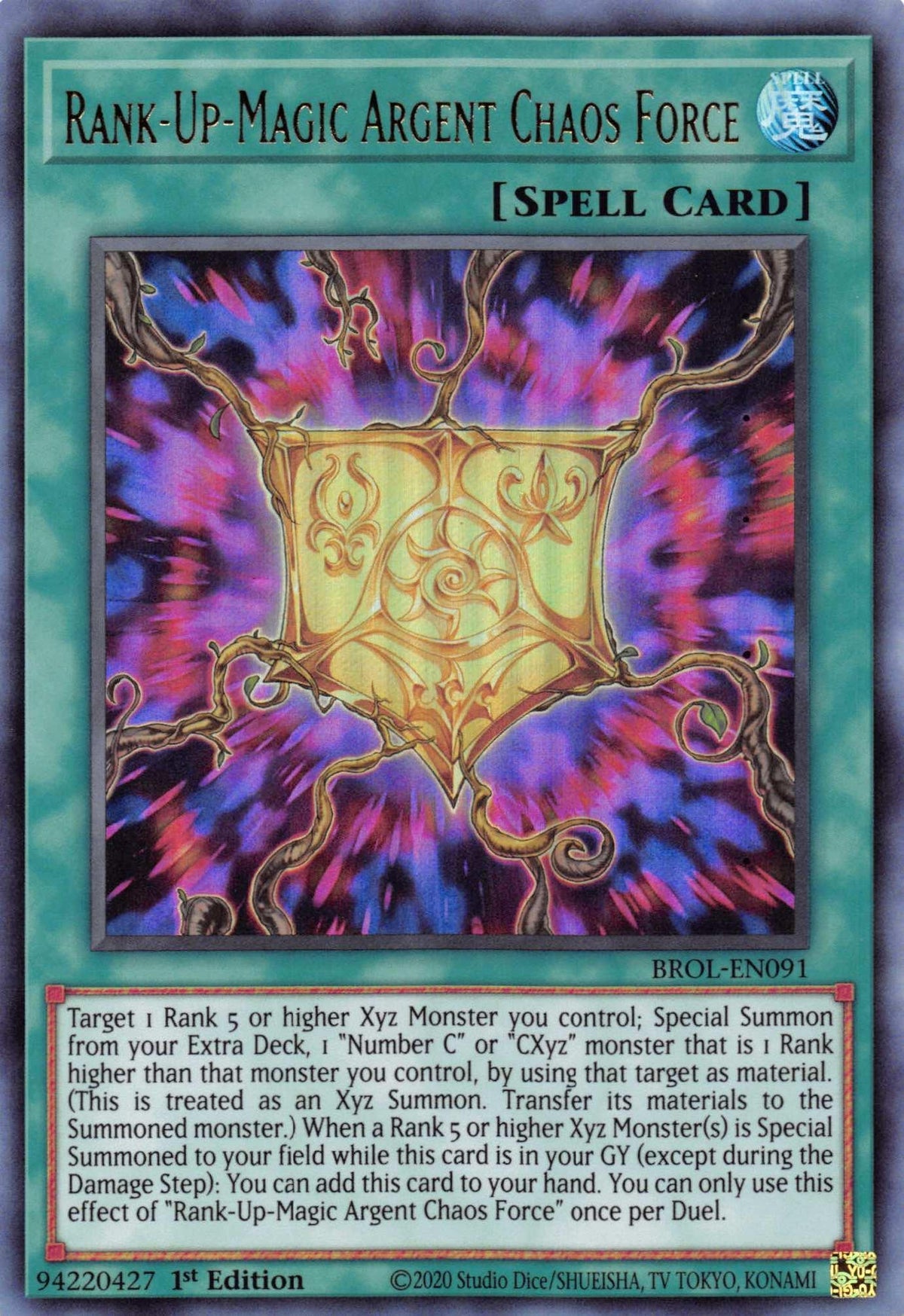 1st Edition, Brothers of Legend, Normal Spell, Spell, Ultra Rare Rank-Up-Magic Argent Chaos Force [BROL-EN091] Ultra Rare - Trading Card World