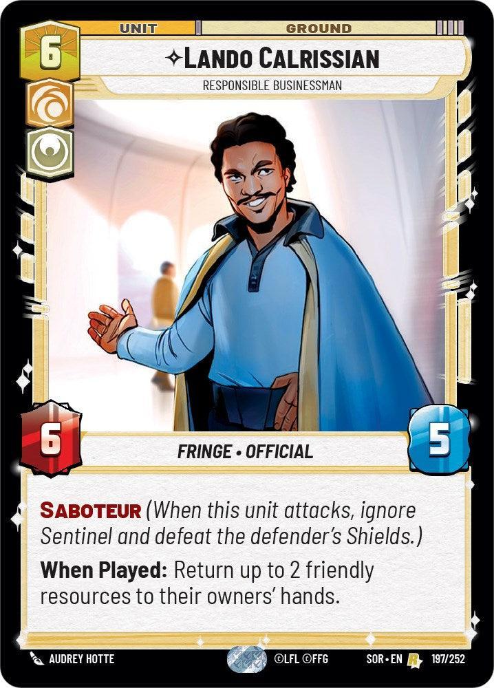  Lando Calrissian - Responsible Businessman (197/252) [Spark of Rebellion] - Trading Card World