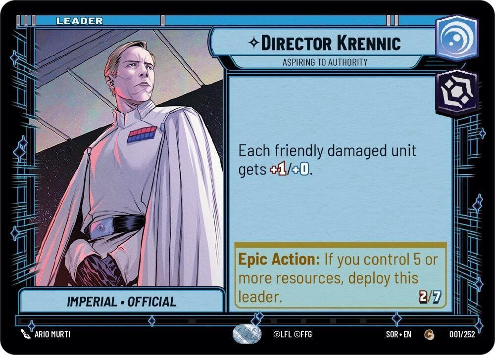  Director Krennic - Aspiring to Authority (001/252) [Spark of Rebellion] - Trading Card World