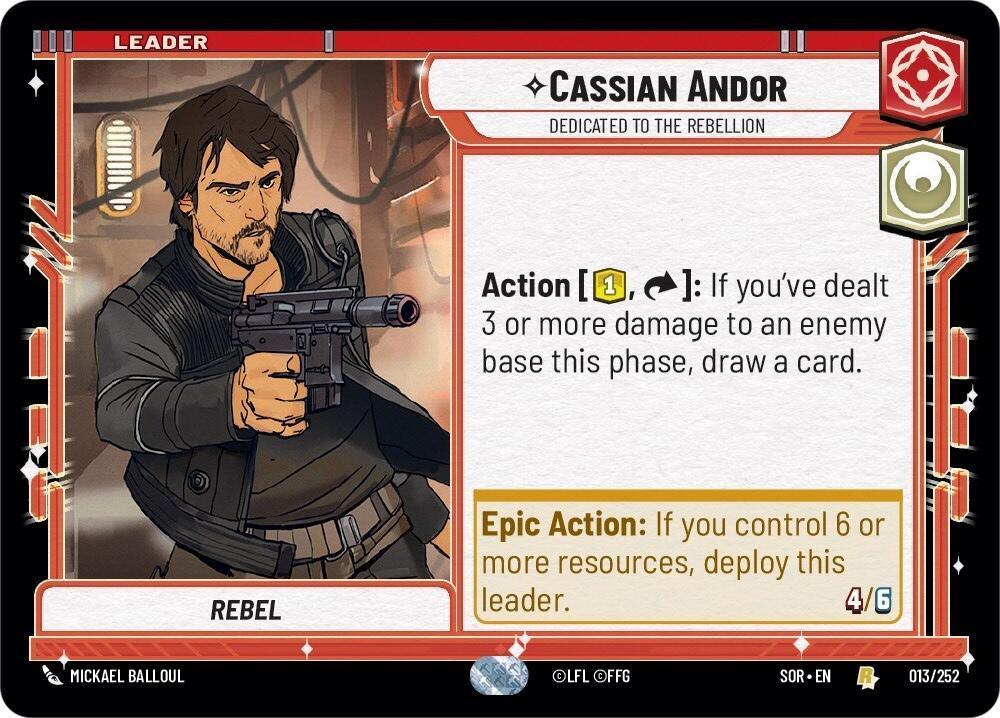  Cassian Andor - Dedicated to the Rebellion (013/252) [Spark of Rebellion] - Trading Card World