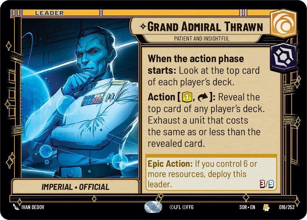  Grand Admiral Thrawn - Patient and Insightful (016/252) [Spark of Rebellion] - Trading Card World