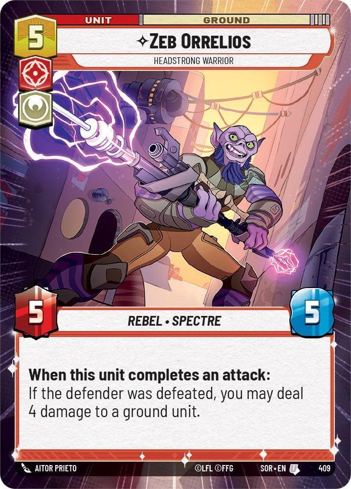  Zeb Orrelios - Headstrong Warrior (Hyperspace) (409) [Spark of Rebellion] - Trading Card World