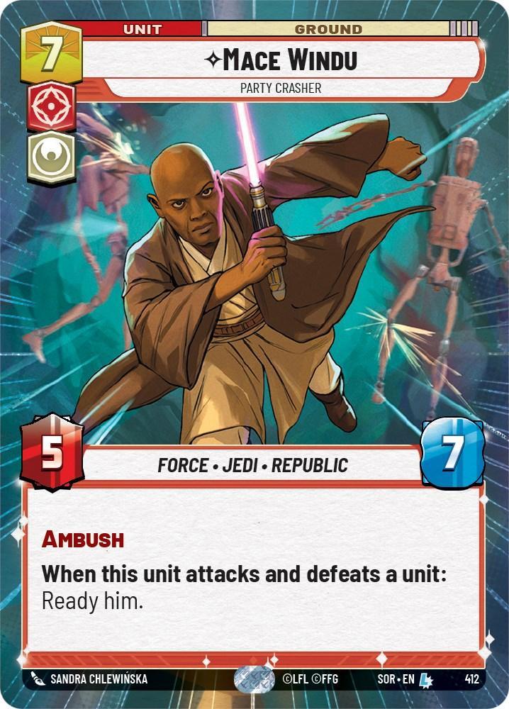  Mace Windu - Party Crasher (Hyperspace) (412) [Spark of Rebellion] - Trading Card World