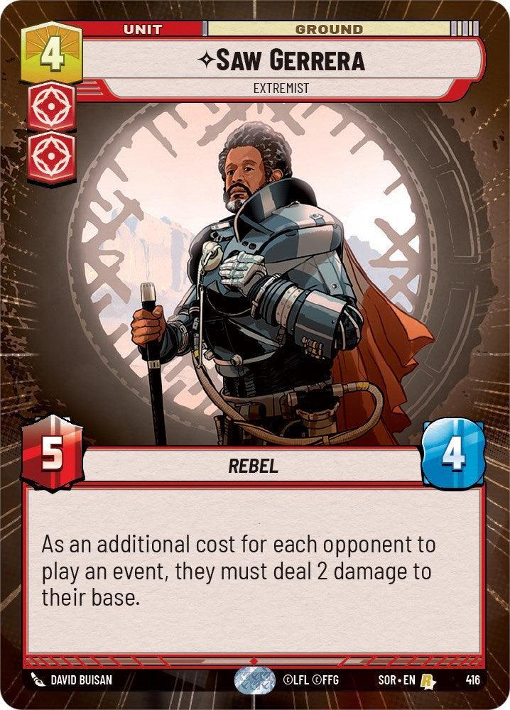 Saw Gerrera - Extremist (Hyperspace) (416) [Spark of Rebellion] - Trading Card World