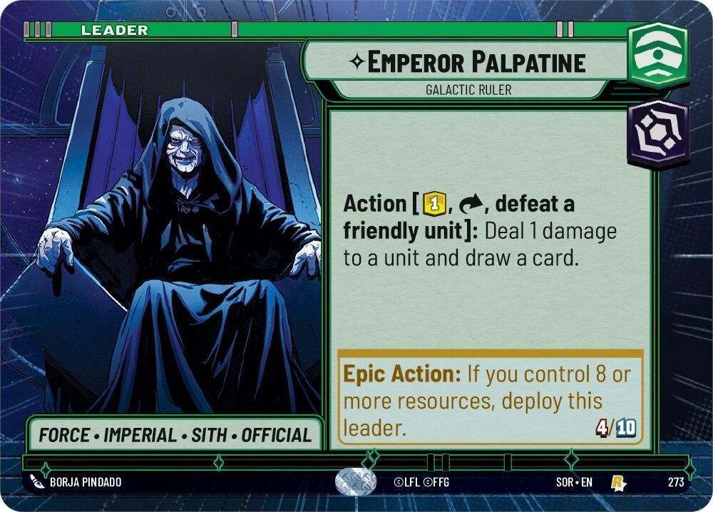  Emperor Palpatine - Galactic Ruler (Hyperspace) (273) [Spark of Rebellion] - Trading Card World