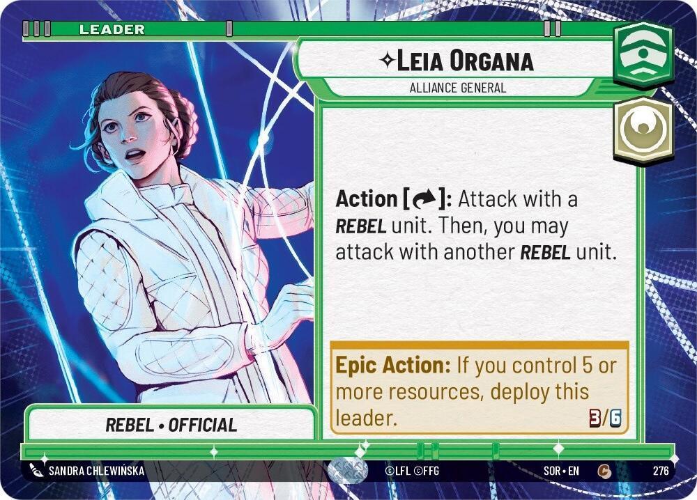  Leia Organa - Alliance General (Hyperspace) (276) [Spark of Rebellion] - Trading Card World