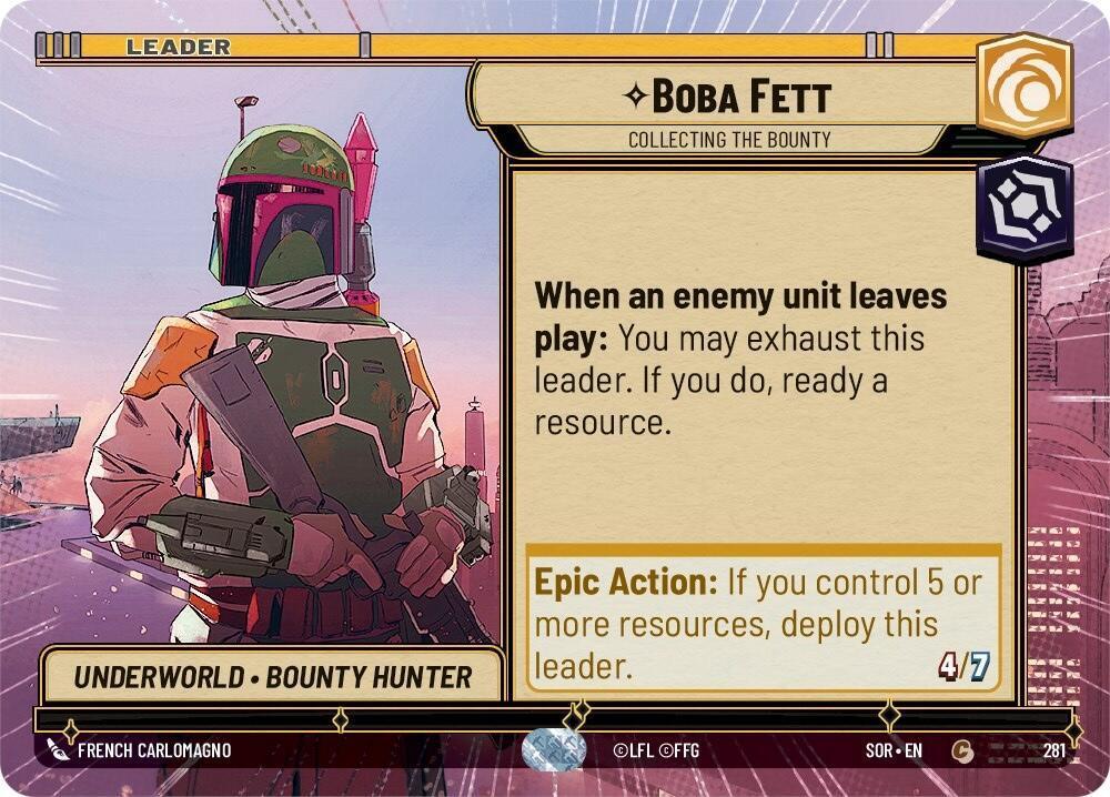  Boba Fett - Collecting the Bounty (Hyperspace) (281) [Spark of Rebellion] - Trading Card World