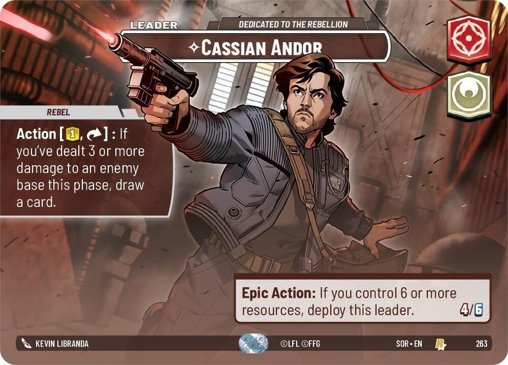  Cassian Andor - Dedicated to the Rebellion (Showcase) (263) [Spark of Rebellion] - Trading Card World