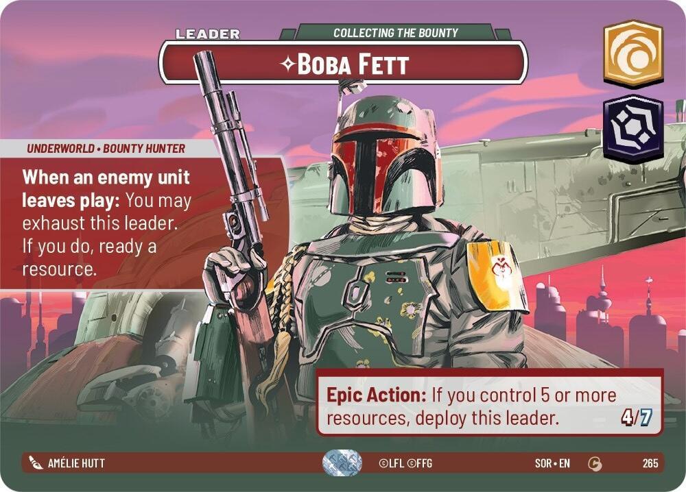  Boba Fett - Collecting the Bounty (Showcase) (265) [Spark of Rebellion] - Trading Card World