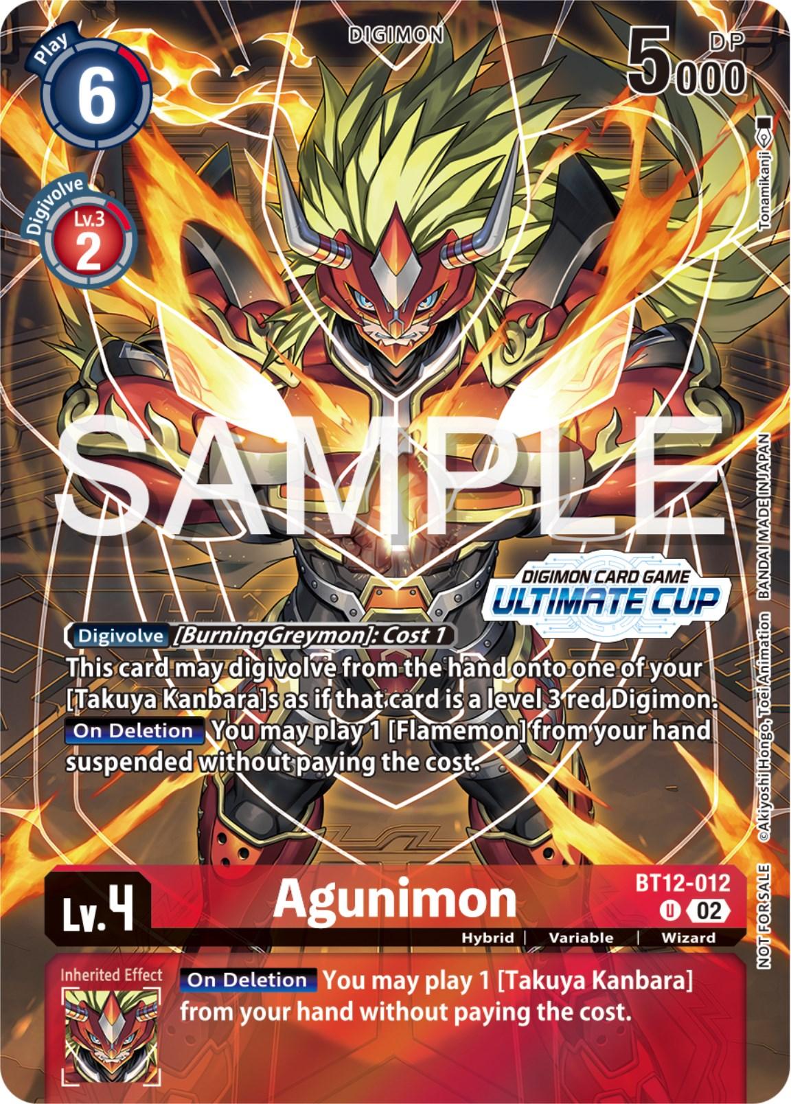 Across Time Promos, BT12-012, Digimon, Hybrid, Promo, Red, Variable, Wizard Agunimon [BT12-012] (Ultimate Cup 2024) [Across Time Promos] - Trading Card World
