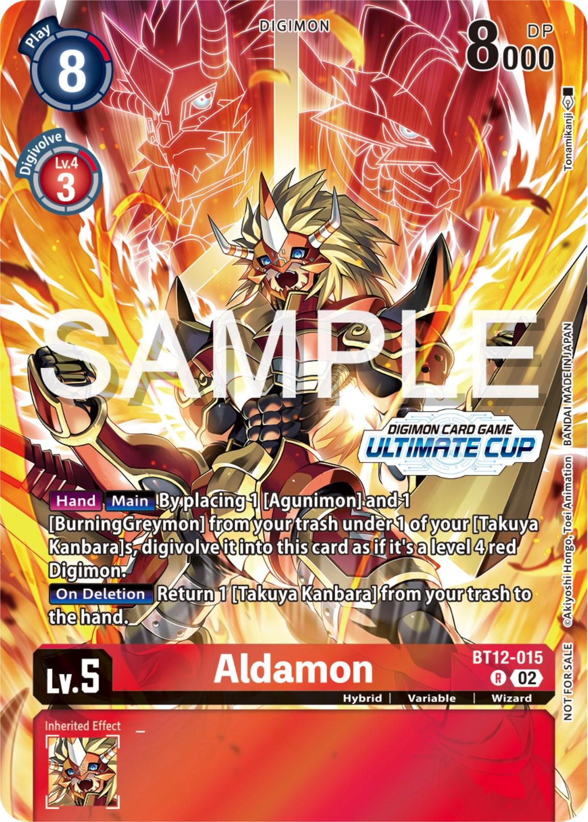 Across Time Promos, BT12-015, Digimon, Hybrid, Promo, Red, Variable, Wizard Aldamon [BT12-015] (Ultimate Cup 2024) [Across Time Promos] - Trading Card World