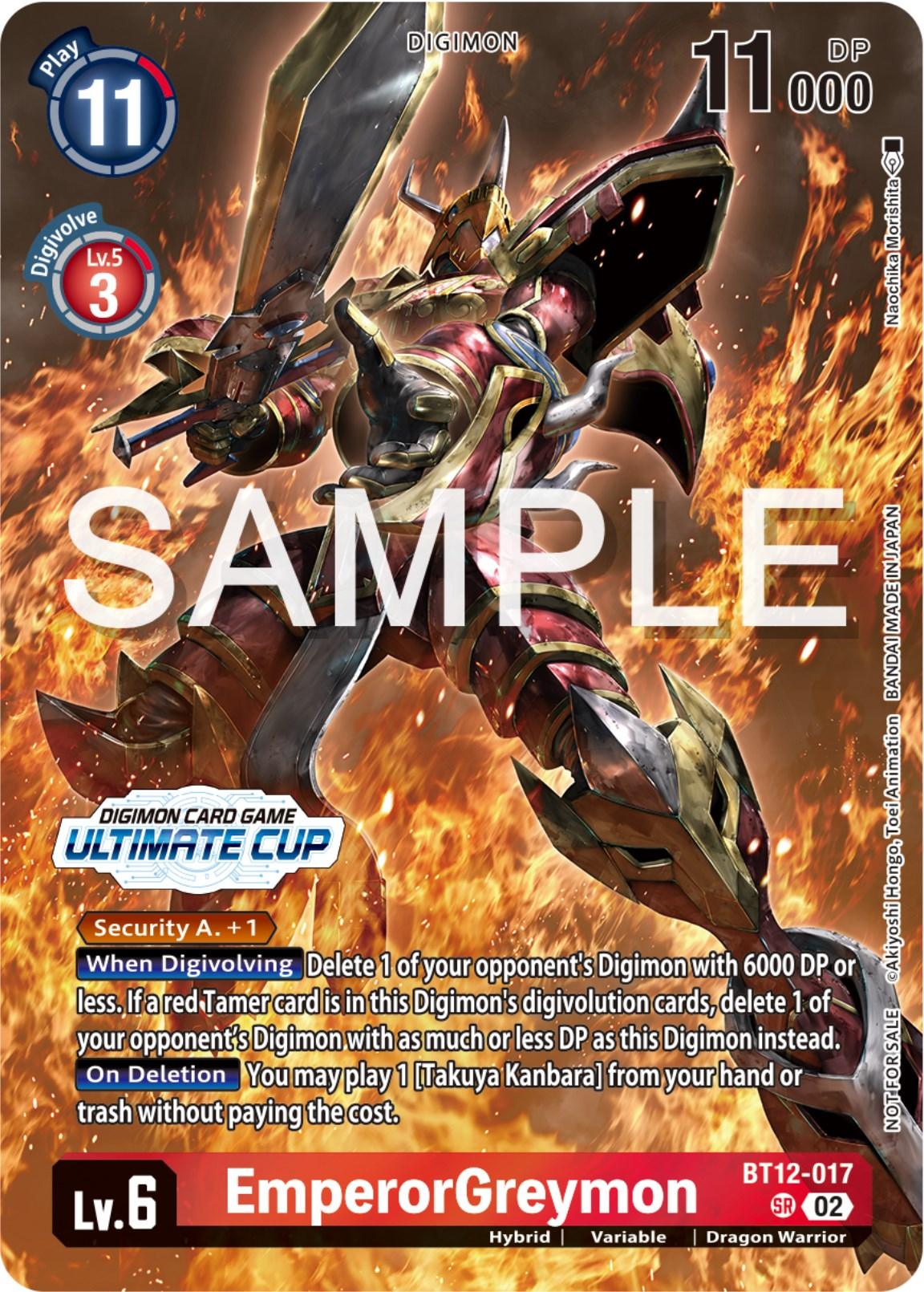 Across Time Promos, BT12-017, Digimon, Dragon Warrior, Hybrid, Promo, Red, Variable EmperorGreymon [BT12-017] (Ultimate Cup 2024) [Across Time Promos] - Trading Card World