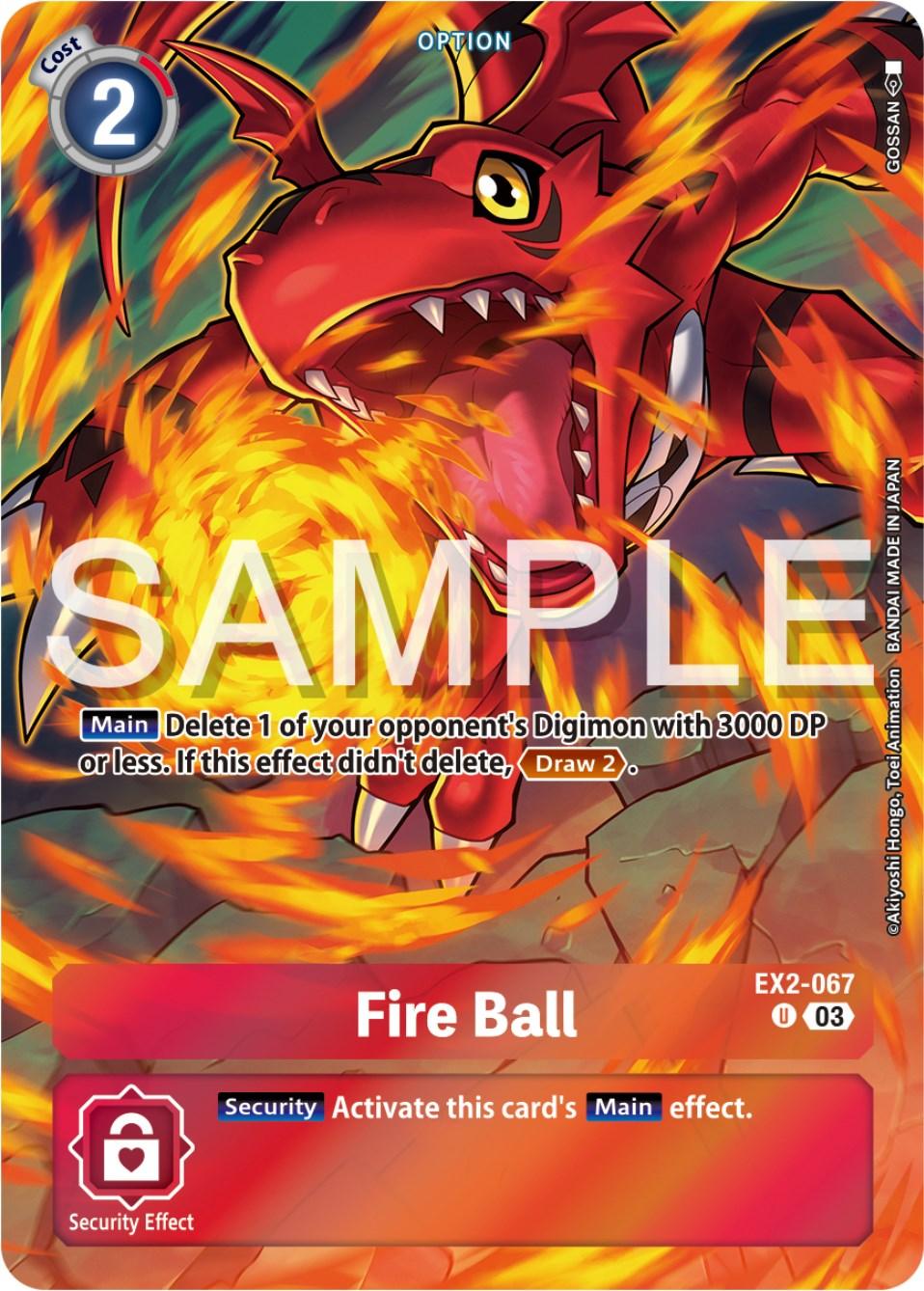 EX2-067, Option, Red, Starter Deck: Double Typhoon Advanced Deck Set, Uncommon Fire Ball [EX2-067] (Reprint) [Starter Deck: Double Typhoon Advanced Deck Set] - Trading Card World