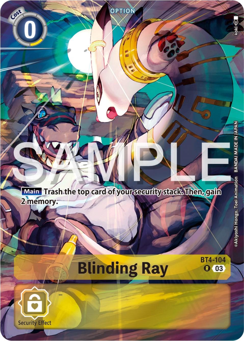 BT4-104, Option, Rare, Starter Deck: Double Typhoon Advanced Deck Set, Yellow Blinding Ray [BT4-104] (Reprint) [Starter Deck: Double Typhoon Advanced Deck Set] - Trading Card World