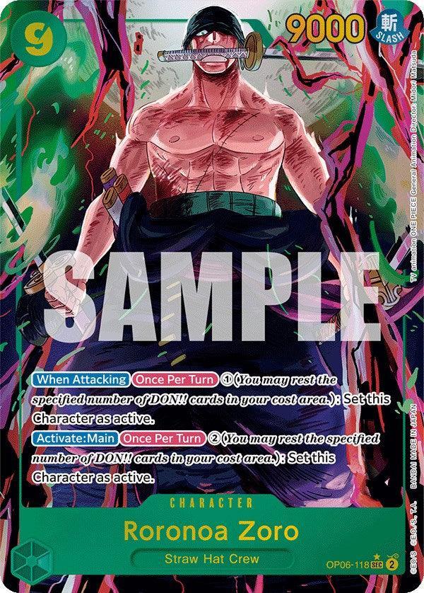 Character, Secret Rare, Straw Hat Crew, Wings of the Captain Roronoa Zoro (Alternate Art) [Wings of the Captain] - Trading Card World