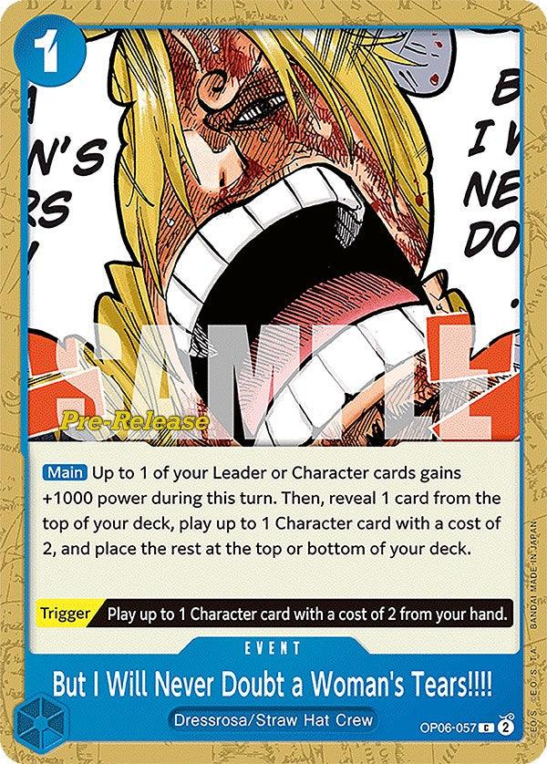 Common, Dressrosa, Event, Straw Hat Crew, Wings of the Captain, Wings of the Captain Pre-Release Cards But I Will Never Doubt a Woman's Tears!!!! [Wings of the Captain Pre-Release Cards] - Trading Card World