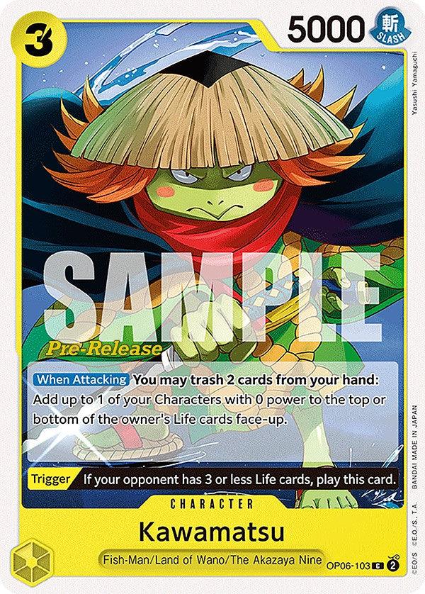 Character, Common, Fish-Man, Land of Wano, The Akazaya Nine, Wings of the Captain, Wings of the Captain Pre-Release Cards Kawamatsu [Wings of the Captain Pre-Release Cards] - Trading Card World