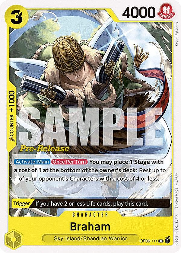 Character, Common, Shandian Warrior, Sky Island, Wings of the Captain, Wings of the Captain Pre-Release Cards Braham [Wings of the Captain Pre-Release Cards] - Trading Card World