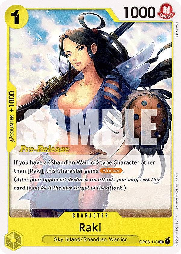 Character, Common, Shandian Warrior, Sky Island, Wings of the Captain, Wings of the Captain Pre-Release Cards Raki [Wings of the Captain Pre-Release Cards] - Trading Card World