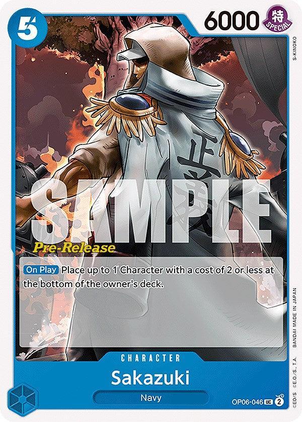 Character, Navy, Uncommon, Wings of the Captain, Wings of the Captain Pre-Release Cards Sakazuki [Wings of the Captain Pre-Release Cards] - Trading Card World