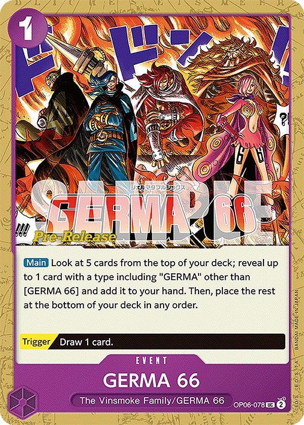 Event, GERMA 66, The Vinsmoke Family, Uncommon, Wings of the Captain, Wings of the Captain Pre-Release Cards GERMA 66 [Wings of the Captain Pre-Release Cards] - Trading Card World