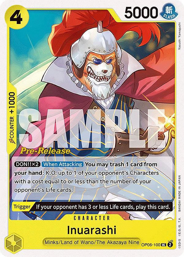 Character, Land of Wano, Minks, The Akazaya Nine, Uncommon, Wings of the Captain, Wings of the Captain Pre-Release Cards Inuarashi [Wings of the Captain Pre-Release Cards] - Trading Card World