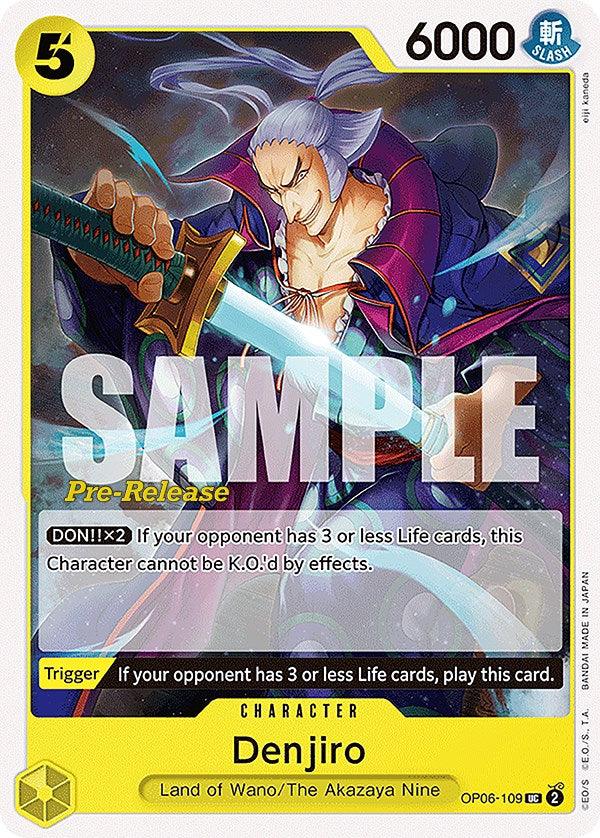 Character, Land of Wano, The Akazaya Nine, Uncommon, Wings of the Captain, Wings of the Captain Pre-Release Cards Denjiro [Wings of the Captain Pre-Release Cards] - Trading Card World