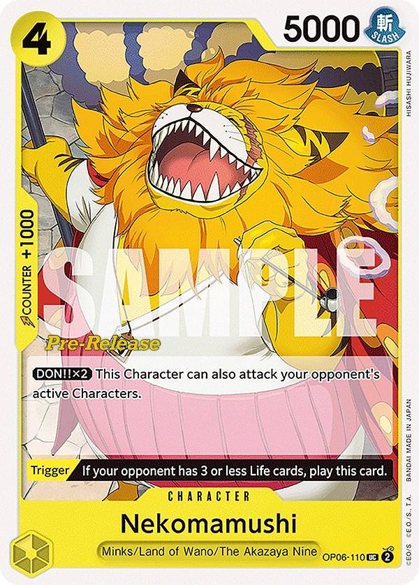 Character, Land of Wano, Minks, The Akazaya Nine, Uncommon, Wings of the Captain, Wings of the Captain Pre-Release Cards Nekomamushi [Wings of the Captain Pre-Release Cards] - Trading Card World