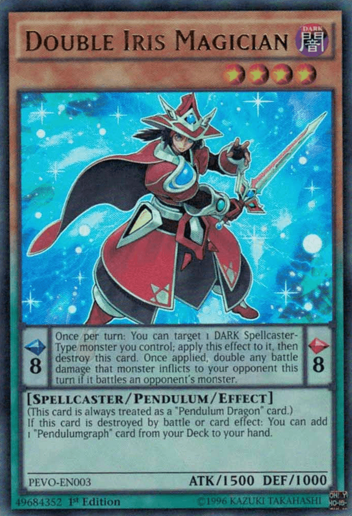 1st Edition, Dark, Pendulum Evolution, Pendulum/Effect Monster, Spellcaster, Ultra Rare Double Iris Magician [PEVO-EN003] Ultra Rare - Trading Card World