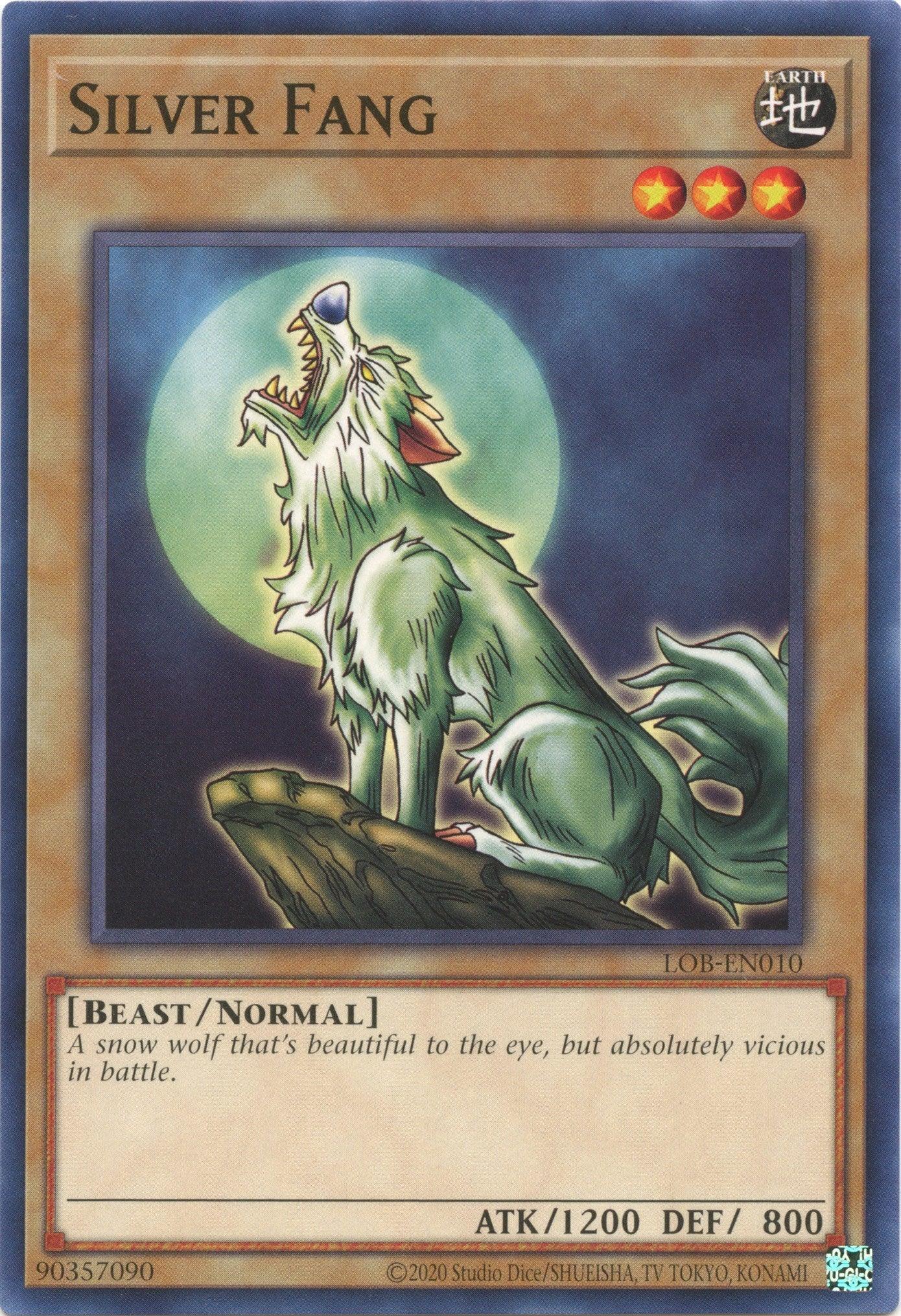 Beast, Common, Earth, Legend of Blue Eyes White Dragon (25th Anniversary Edition), Normal Monster, Unlimited Silver Fang (25th Anniversary) [LOB-EN010] Common - Trading Card World