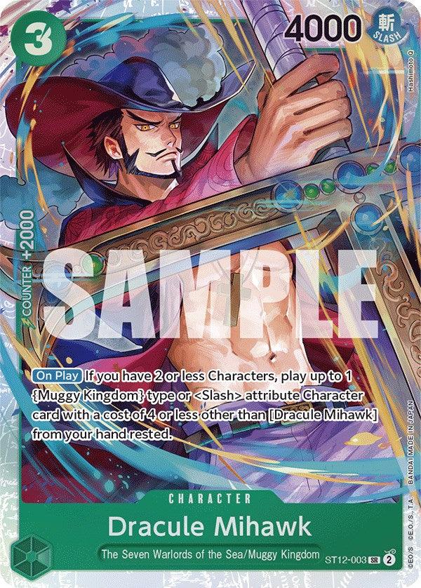 Character, Muggy Kingdom, Starter Deck: Zoro and Sanji, Starter Decks, Super Rare, The Seven Warlords of the Sea Dracule Mihawk [Starter Deck: Zoro and Sanji] - Trading Card World