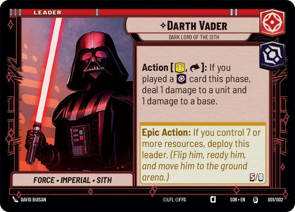  Darth Vader - Dark Lord of the Sith (Prerelease Promo) (001/002) [Spark of Rebellion Promos] - Trading Card World