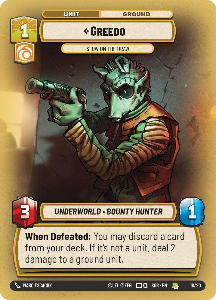  Greedo - Slow on the Draw (Weekly Play Promo) (18/20) [Spark of Rebellion Promos] - Trading Card World