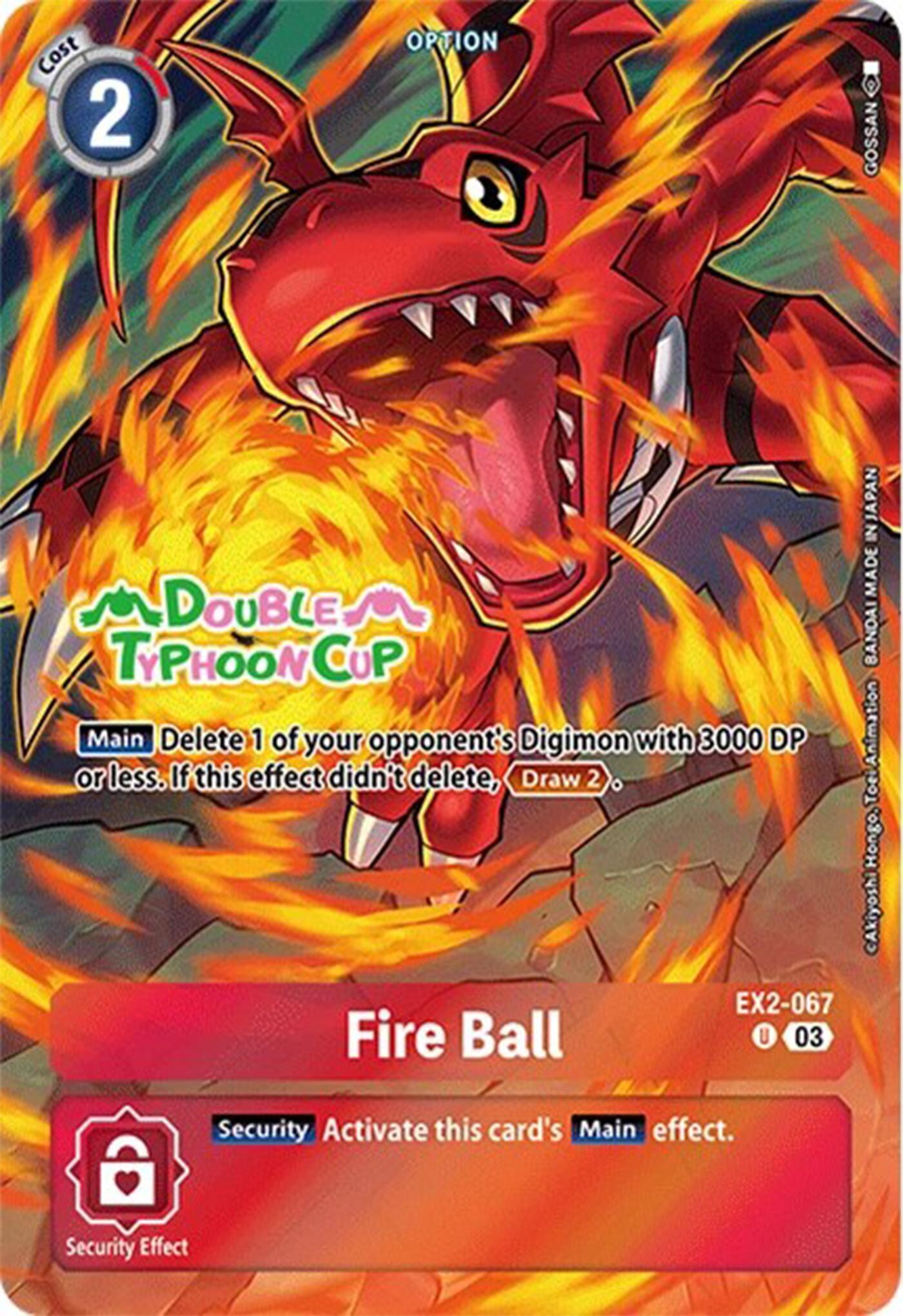 EX2-067, Option, Red, Starter Deck: Double Typhoon Advanced Deck Set Pre-Release Cards, Uncommon Fire Ball [EX2-067] (Bonus Pack) [Starter Deck: Double Typhoon Advanced Deck Set Pre-Release Cards] - Trading Card World