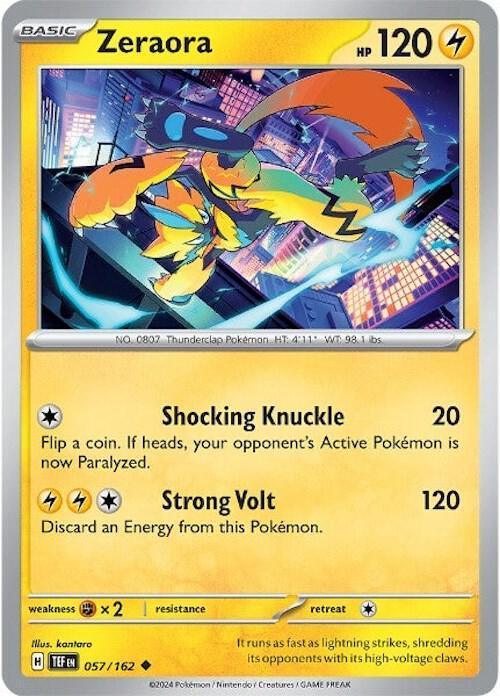 057, Scarlet & Violet: Temporal Forces Zeraora (057/162) [Scarlet & Violet: Temporal Forces] - Trading Card World