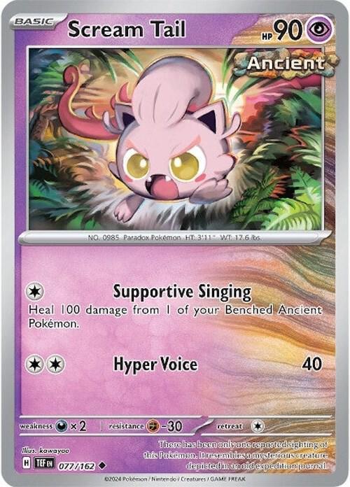 077, Scarlet & Violet: Temporal Forces Scream Tail (077/162) [Scarlet & Violet: Temporal Forces] - Trading Card World