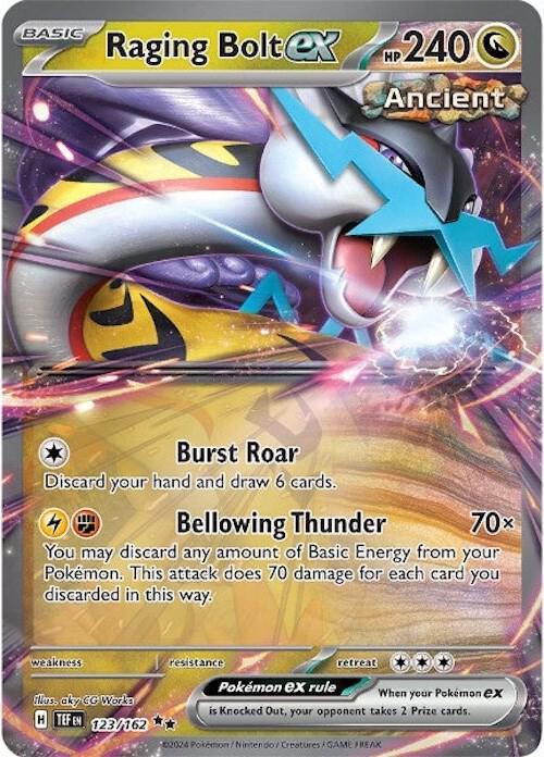 Scarlet & Violet: Temporal Forces Raging Bolt ex (123/162) [Scarlet & Violet: Temporal Forces] - Trading Card World